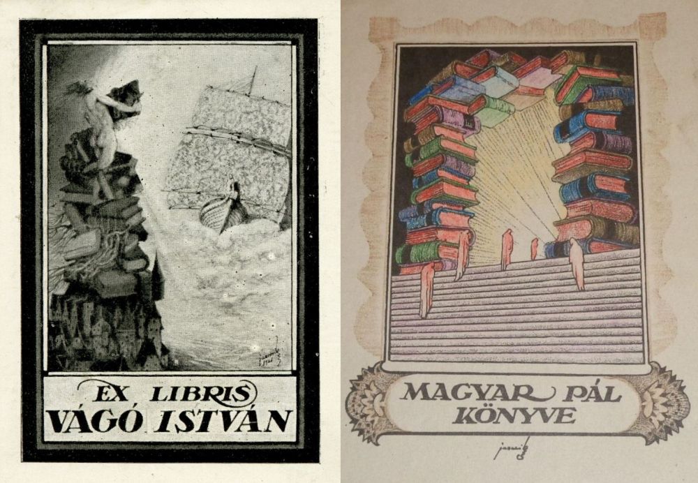 Jaschik Álmos: Ex libris Vágó István, 1921. – Iparművészeti Múzeum Jelzet: ELT 134.120 https://collections.imm.hu/gyujtemeny/ex-libris-vago-istan/73009?npn=1<br />Jaschik Álmos: Magyar Pál könyve – Magyar bibliofília 1848–1946 http://magyarbibliofilia.hu/metszet112.html