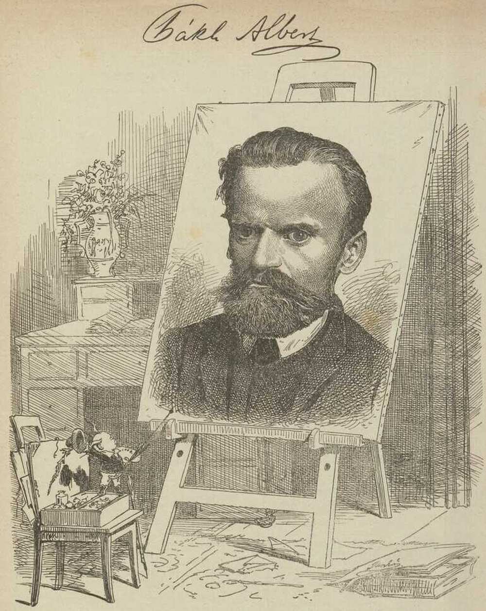 Karikatúra Pákh Albertről. In: Borsszem Jankó, 1870. 149. sz., 482. – Törzsgyűjtemény https://nektar.oszk.hu/hu/manifestation/972626