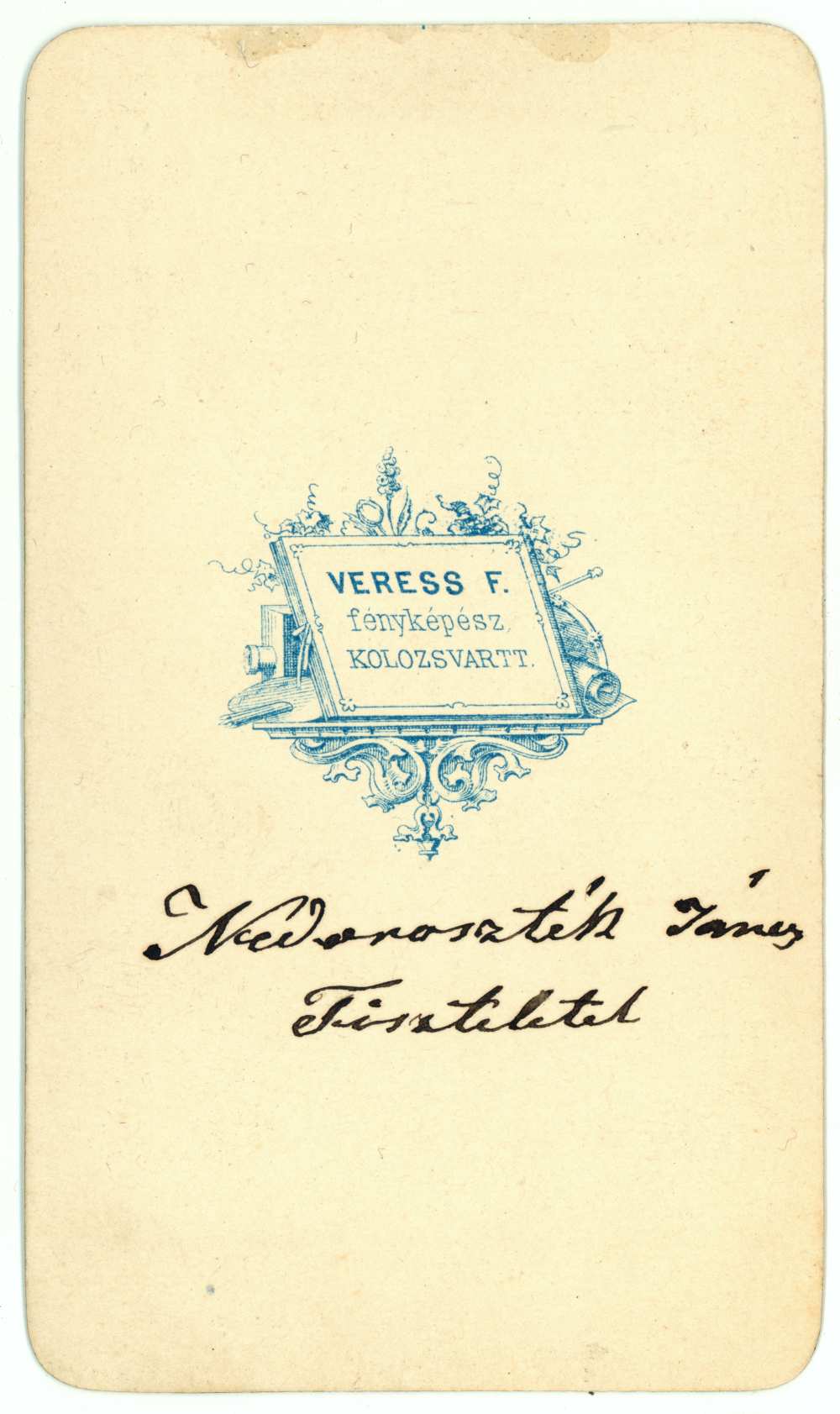 Nedoroszték János fényképe. Verzó. Fotó: Veress Ferenc. (Ezt a fotót küldte el Kossuthnak a leveléhez mellékelve.)