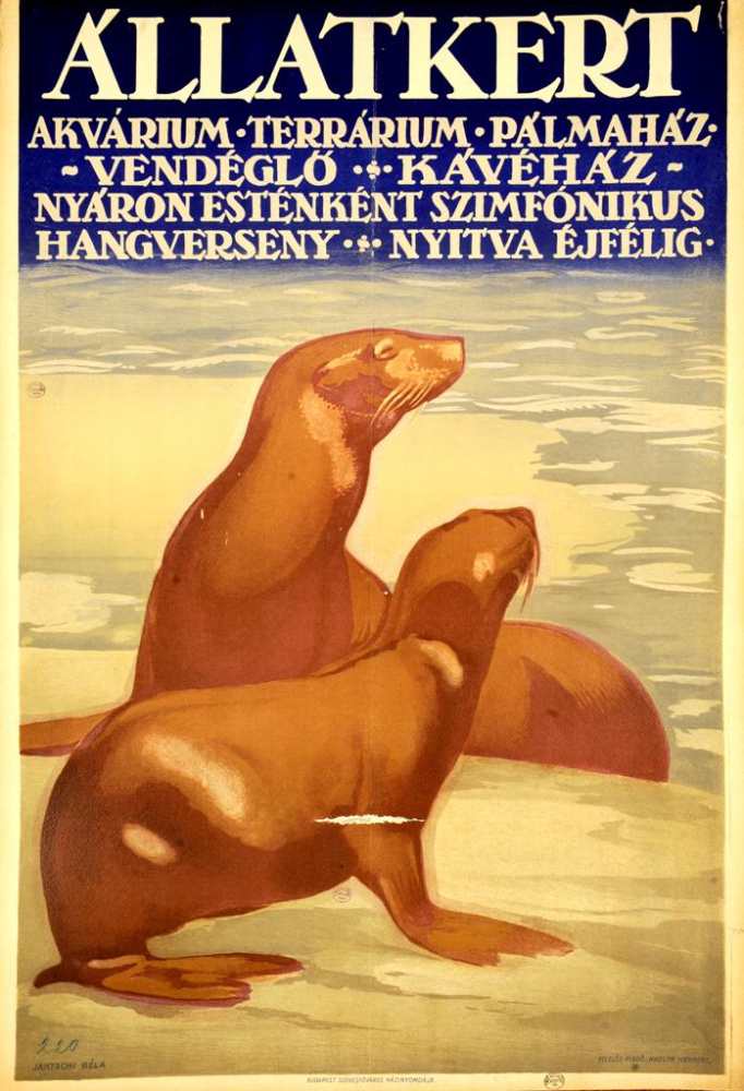 Állatkert. Plakát. Grafikus: Jantschi Béla (1903–?) – Térkép-, Plakát- és Kisnyomtatványtár. Jelzet: PKG.én/328