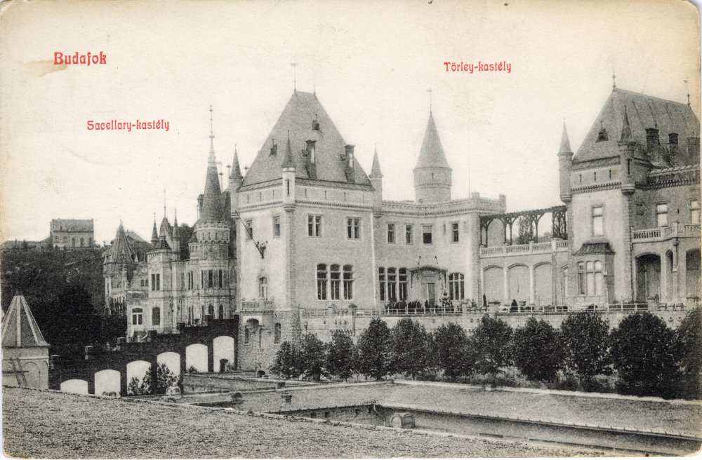 A Törley-kastély és a Sacelláry-kastély. Jelzet: Klap.Bp.1.169 – Térkép-, Plakát- és Kisnyomtatványtár. A kép forrása: Hungaricana közgyűjteményi portál https://tinyurl.com/yc4b8hdp