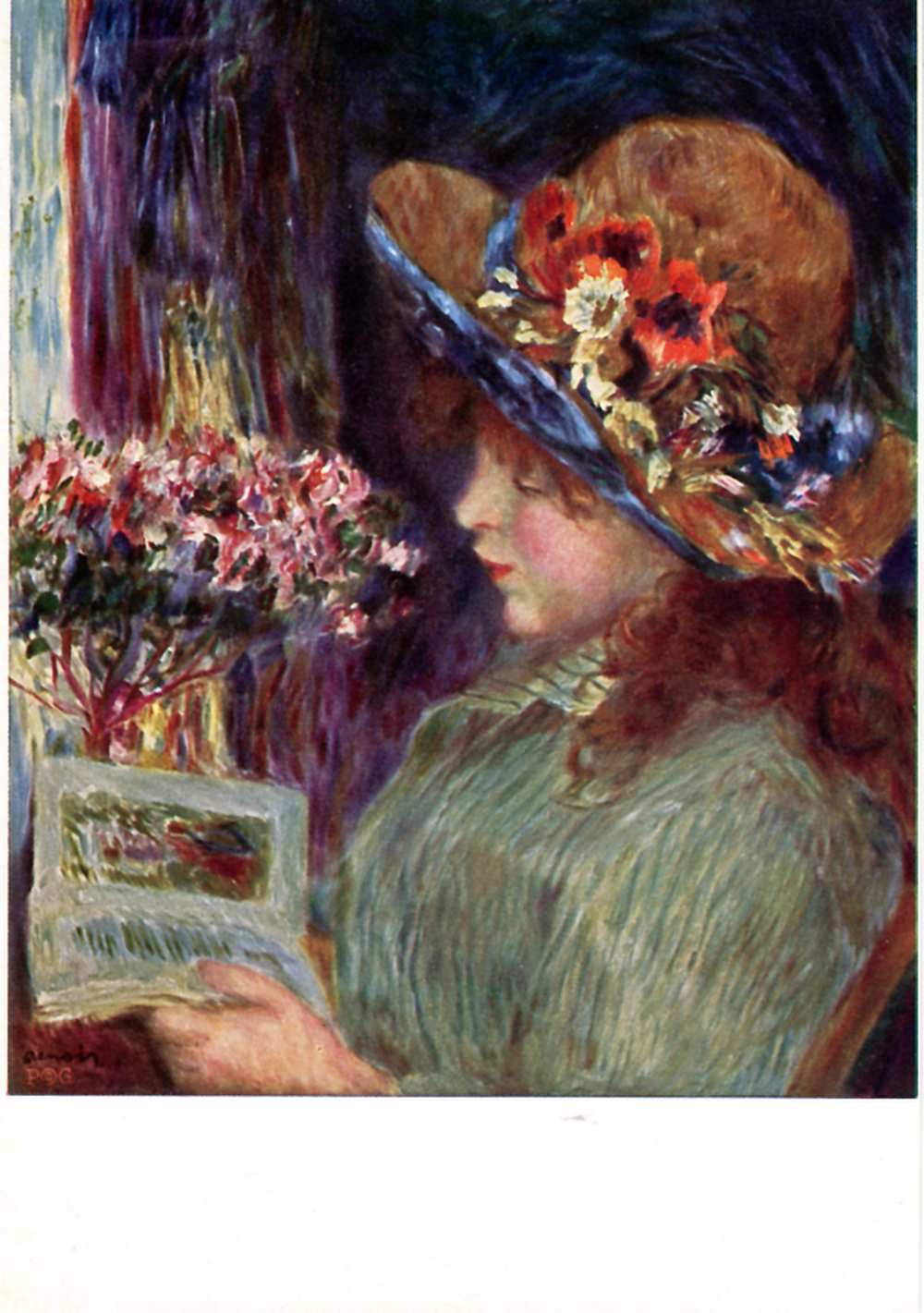 Renoir, Auguste (1841–1919): Az olvasó lány. Képeslap – Térkép-, Plakát- és Kisnyomtatványtár