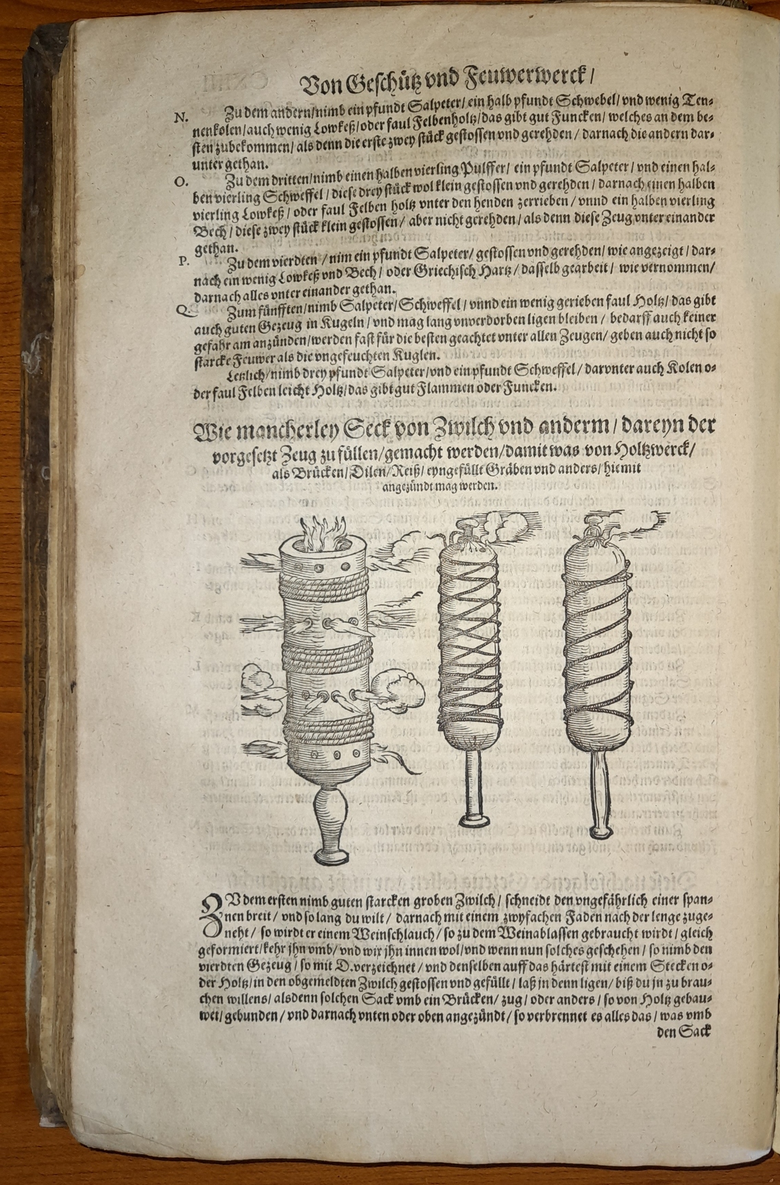 Lőporral töltött robbanó szerkezetek&lt;br /&gt;&lt;br /&gt;Leonhard Fronsperger: Kriegsbuch, Frankfurt am Main, Sigmund Feyerabends Erben, 1596. MNMKK OSZK RNYT Ant. 1036