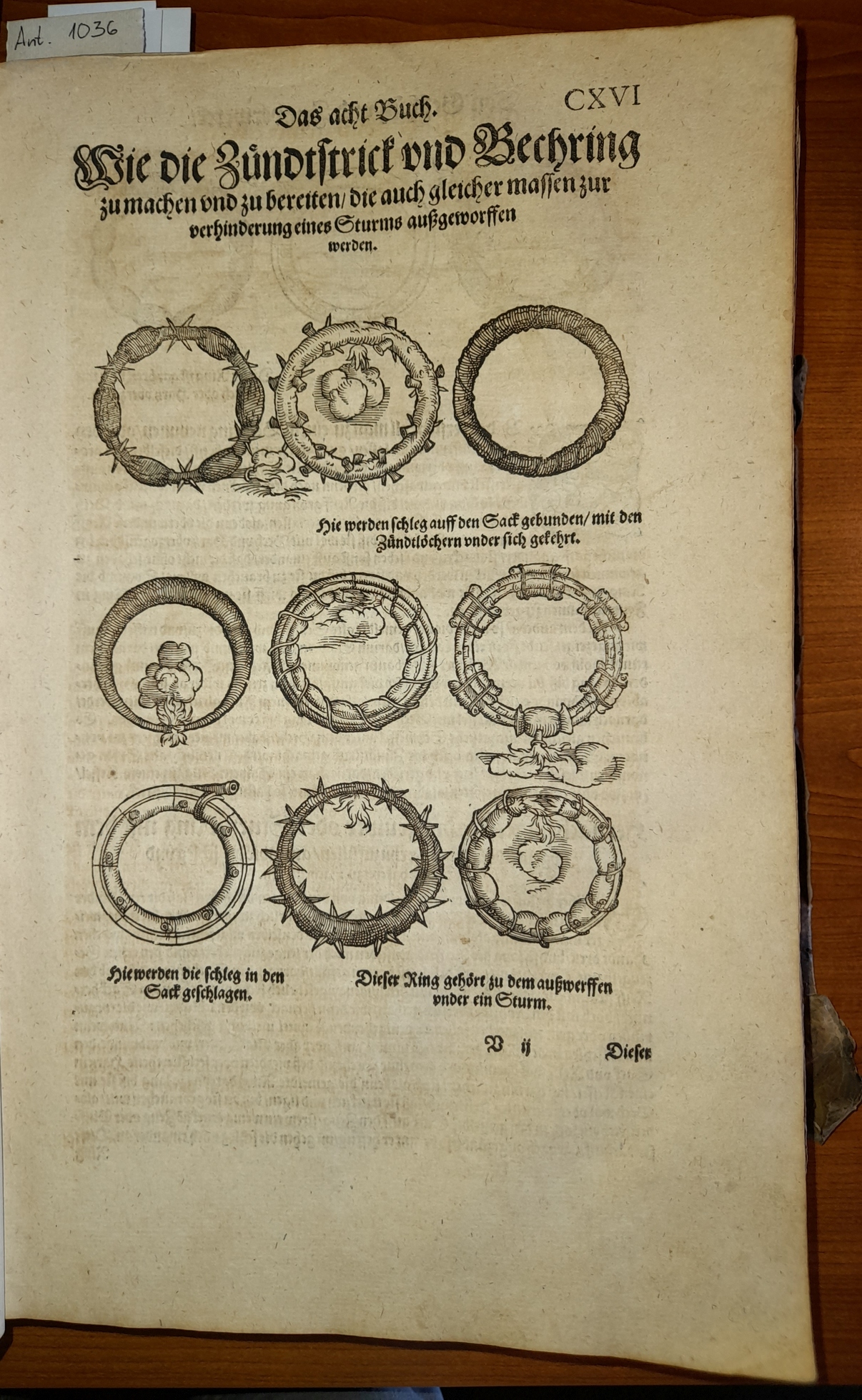 Tüzes kerekek gyalogsági roham ellen&lt;br /&gt;&lt;br /&gt;Leonhard Fronsperger: Kriegsbuch, Frankfurt am Main, Sigmund Feyerabends Erben, 1596. MNMKK OSZK RNYT Ant. 1036