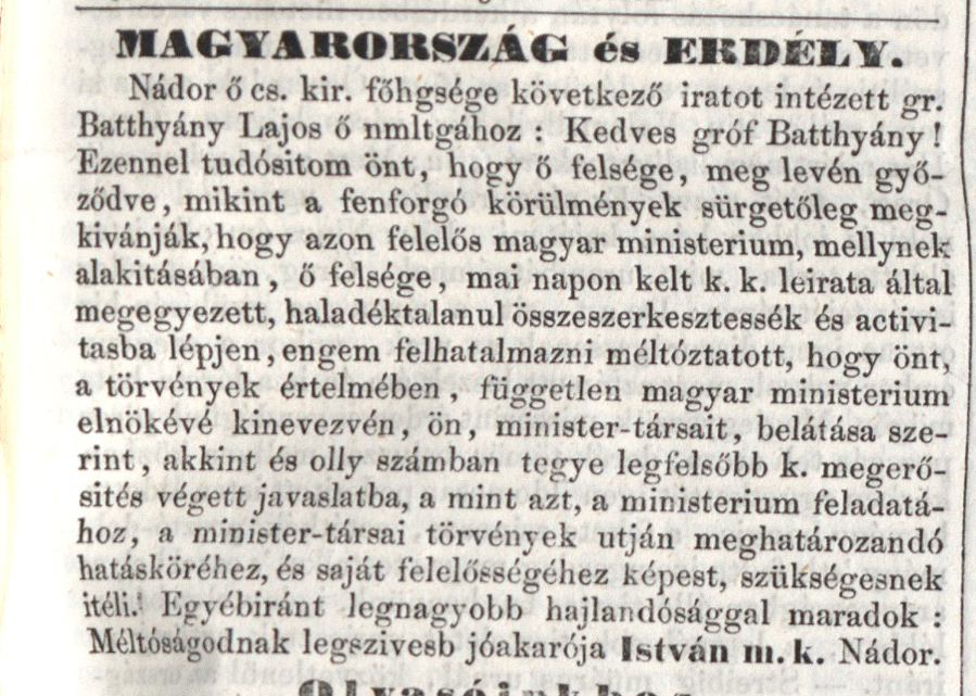 Budapesti Híradó, 1848. március 18. 789. sz. – Törzsgyűjtemény 