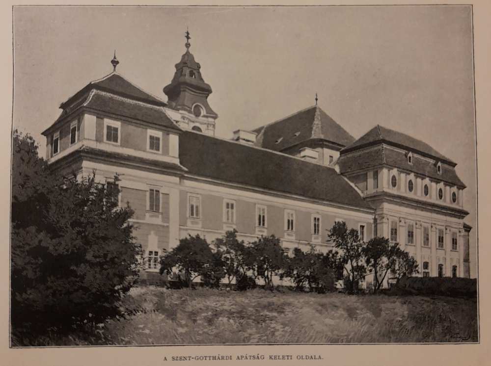 A szent-gotthárdi apátsági keleti oldala. In: Emlékkönyv, melyet Magyarország ezeréves fennállásának ünnepén közrebocsát a hazai cziszterczi rend, [szerk. Békefi Remig], [Budapest], [Hornyánszky Ny.], [1896]. – Törzsgyűjtemény http://nektar.oszk.hu/hu/manifestation/3182741