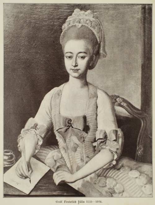 Gróf Festetich Júlia 1753–1824. In: Gróf Széchényi Viktor (szerk.): A sárvár-felsővidéki gróf Széchényi nemzetség arckép-gyűjteménye: 1777–1924, Budapest, Stephaneum Ny., [1924], 1. – Magyar Elektronikus Könyvtár. https://mek.oszk.hu/22600/22670 A kép forrása: Magyar Digitális Képarchívum https://dka.oszk.hu/132300/132372