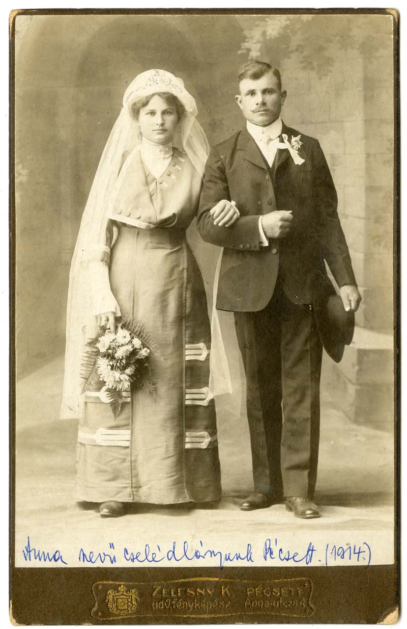 Fiatal pár esküvői portréja, 1914. Jelzet: FTA 1165 – Történeti Fénykép- és Videótár