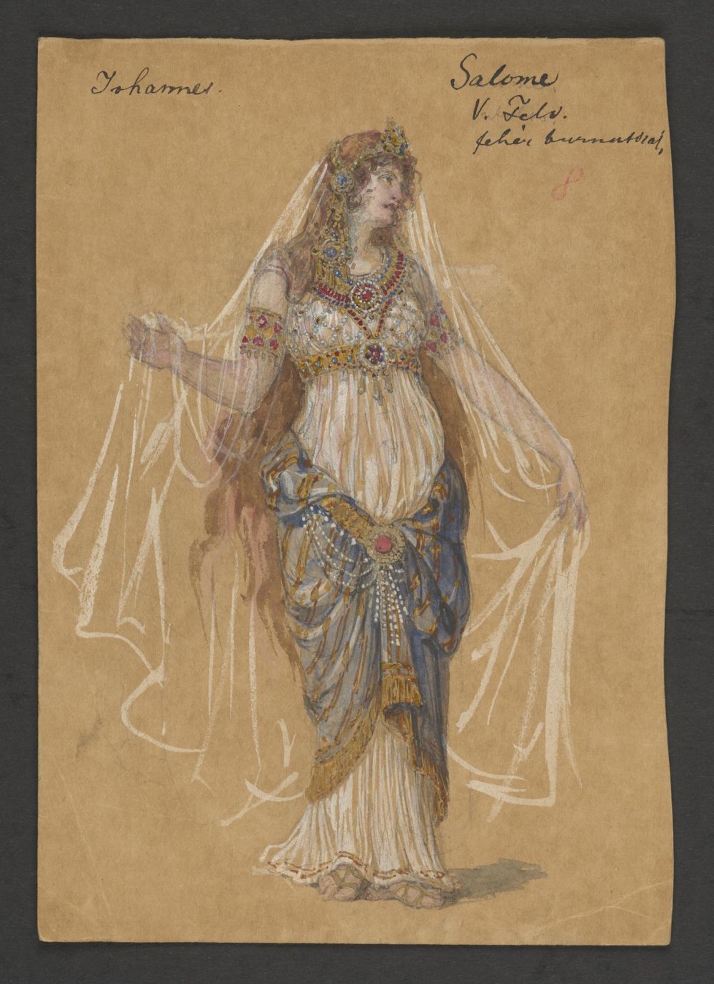 Salome jelmeze Hermann Sudermann Keresztelő János című színművéhez. Nemzeti Színház, 1900. Jelzet: SZT KD 23.785 – Színháztörténeti és Zeneműtár