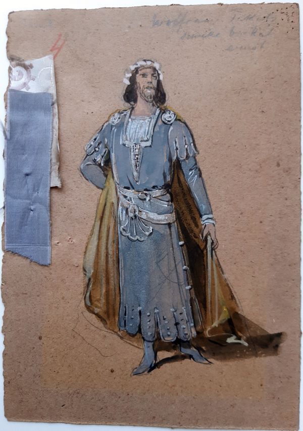 Wolfram jelmeze Richard Wagner Tannhäuser című operájához. Operaház, 1903. Jelzet: SZT KD 24.992 – Színháztörténeti és Zeneműtár