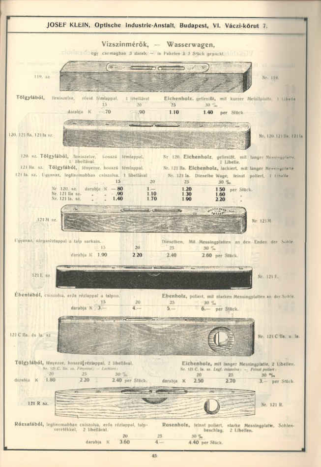 A mértékjelző. Mérőeszközök és jelzőkészülékek nagybani raktára (Kny.D 9.350)