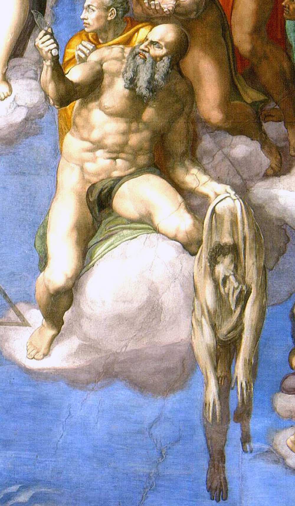 Michelangelo Buonarotti: Utolsó ítélet. A Sixtus-kápolna (Vatikánváros, Róma) oltárfala, 1536–1541. Részlet. A kép forrása: Wikipédia https://tinyurl.com/2sp36fau