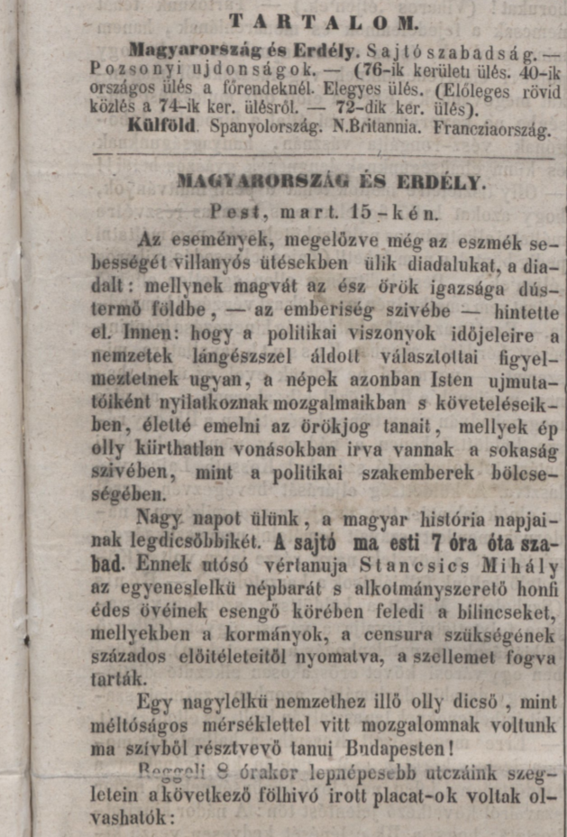 Nemzeti Újság,1848. március 16. 660. sz. – Törzsgyűjtemény 