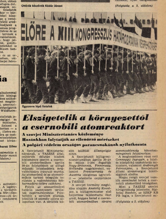 Népszava címlap 1986. május 4. Hungaricana Archívum