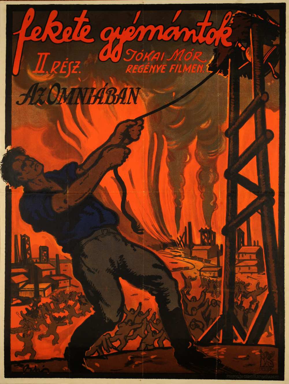 Fekete gyémántok. II. rész. Filmplakát, 1917. – Térkép-, Plakát-és Kisnyomtatványtár, Jelzet: Pkg 1917/2.