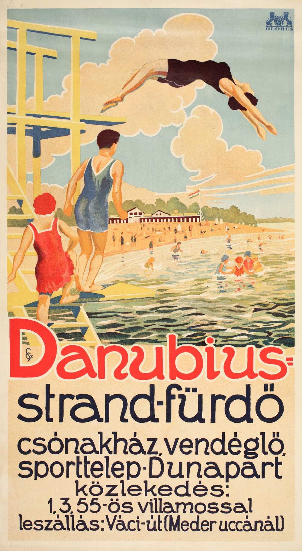 Danubius strand-fürdő. Jelzet: PKG 1930/73. – Térkép-, Plakát- és Kisnyomtatványtár