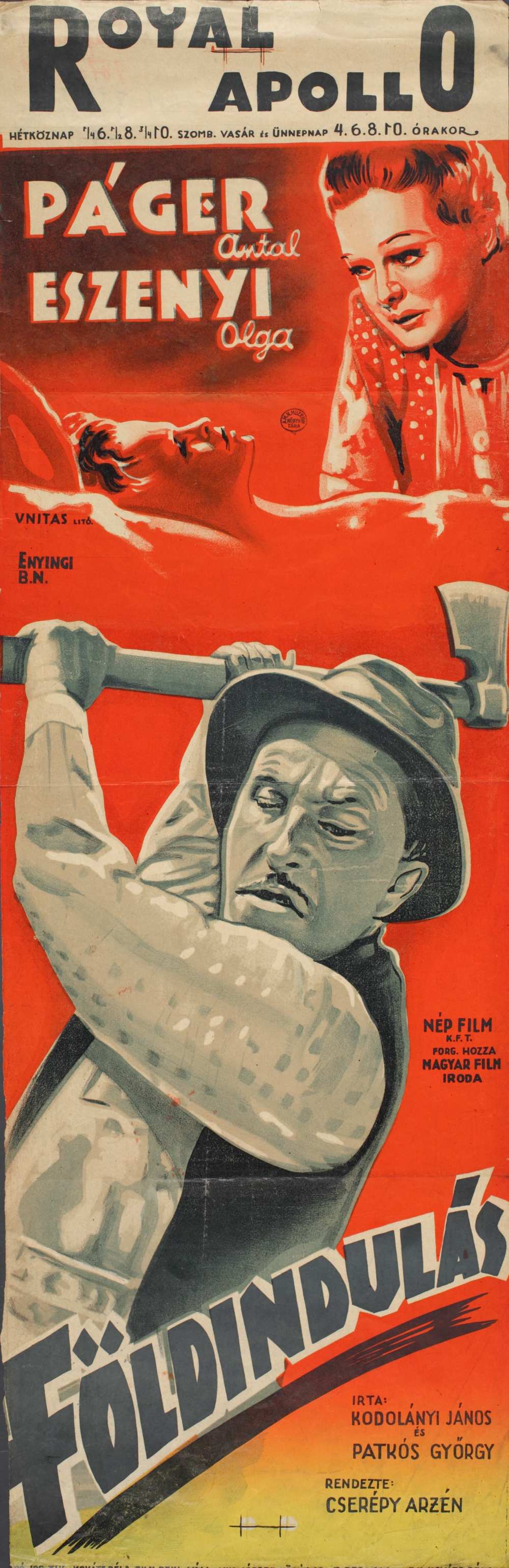 Földindulás (grafikai plakát), grafikus: Enyingi – Térkép-, Plakát- és Kisnyomtatványtár, PKG.1939/410