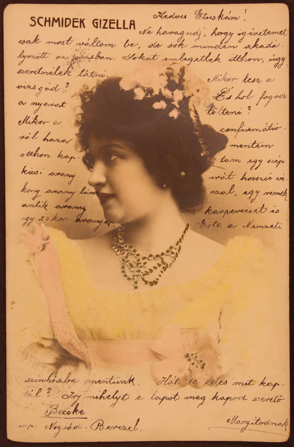 Schmidek Gizella (1875‒1961) magántáncos 1904 és 1907 között táncolta a Sámson és Delila szólóját. Jelzet: KA 4674/1– Színháztörténeti Tár