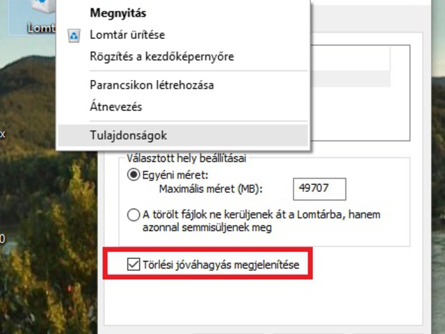 Windows 8 / 10: Törlési jóváhagyás