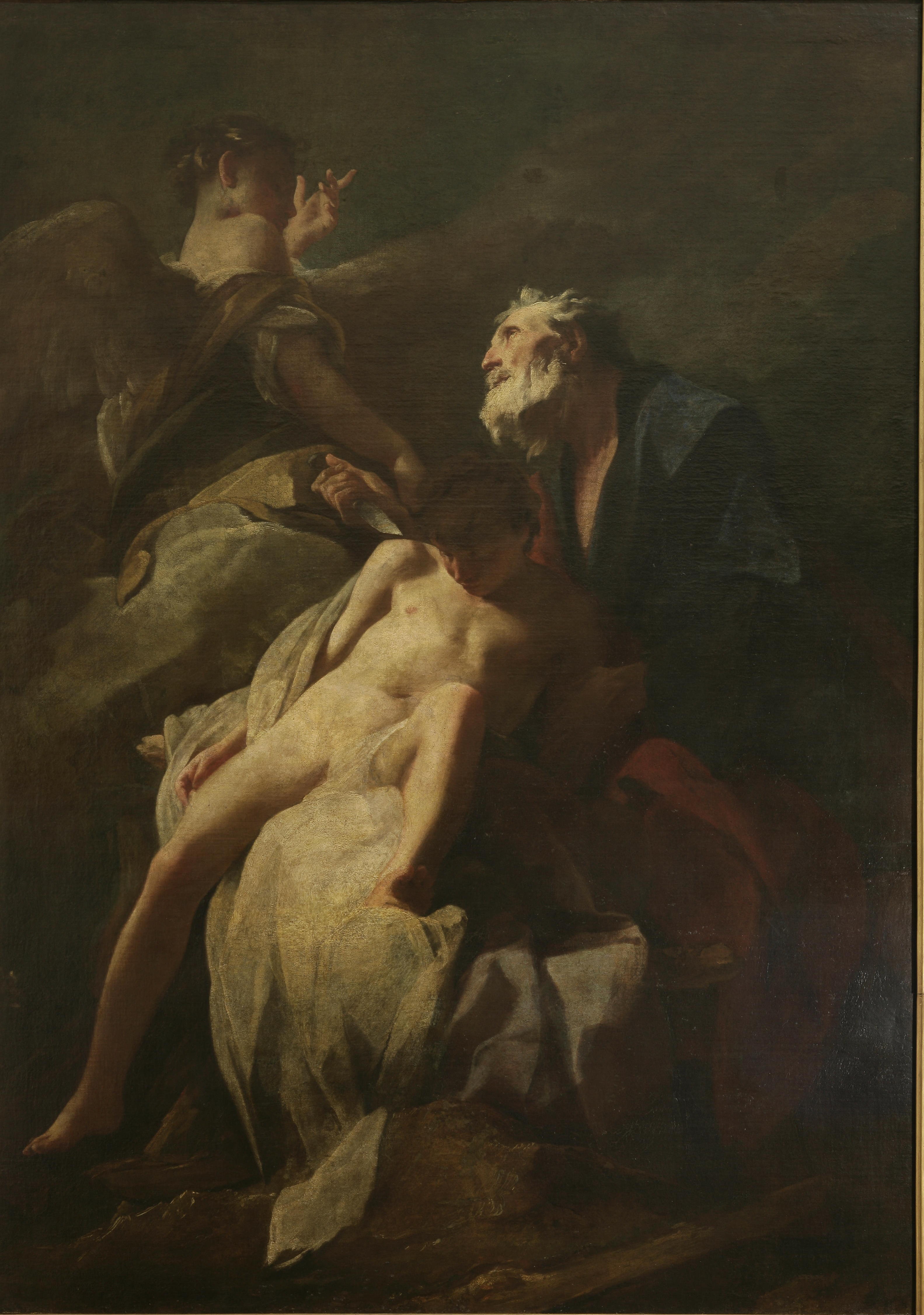 Federico Bencovich: Ábrahám feláldozza Izsákot (1715)<br />Mert ha Ábrahám hajlandósága fia megölésére nem is, de Izsák péniszének látványa már nyilvánvalóan átlépett volna egy bizonyos ingerküszöböt...