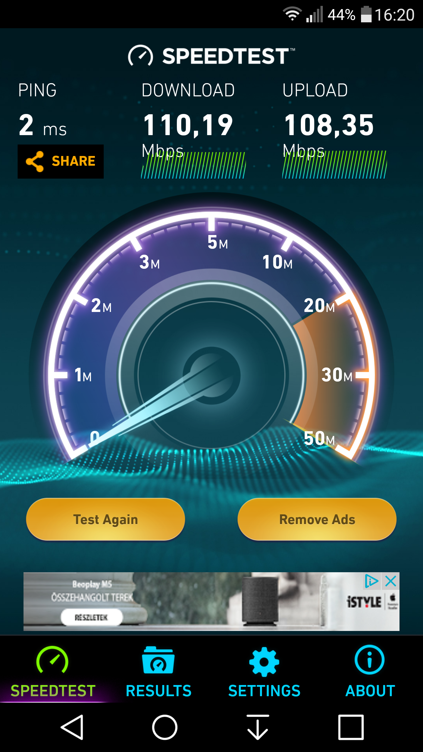 Internet sebesség 5 Ghz-en