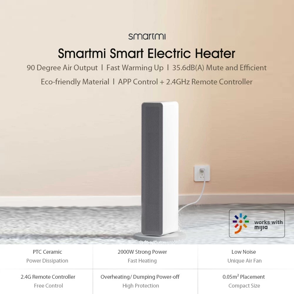 Умный керамический обогреватель xiaomi smartmi smart heater znnfj07zm обзор