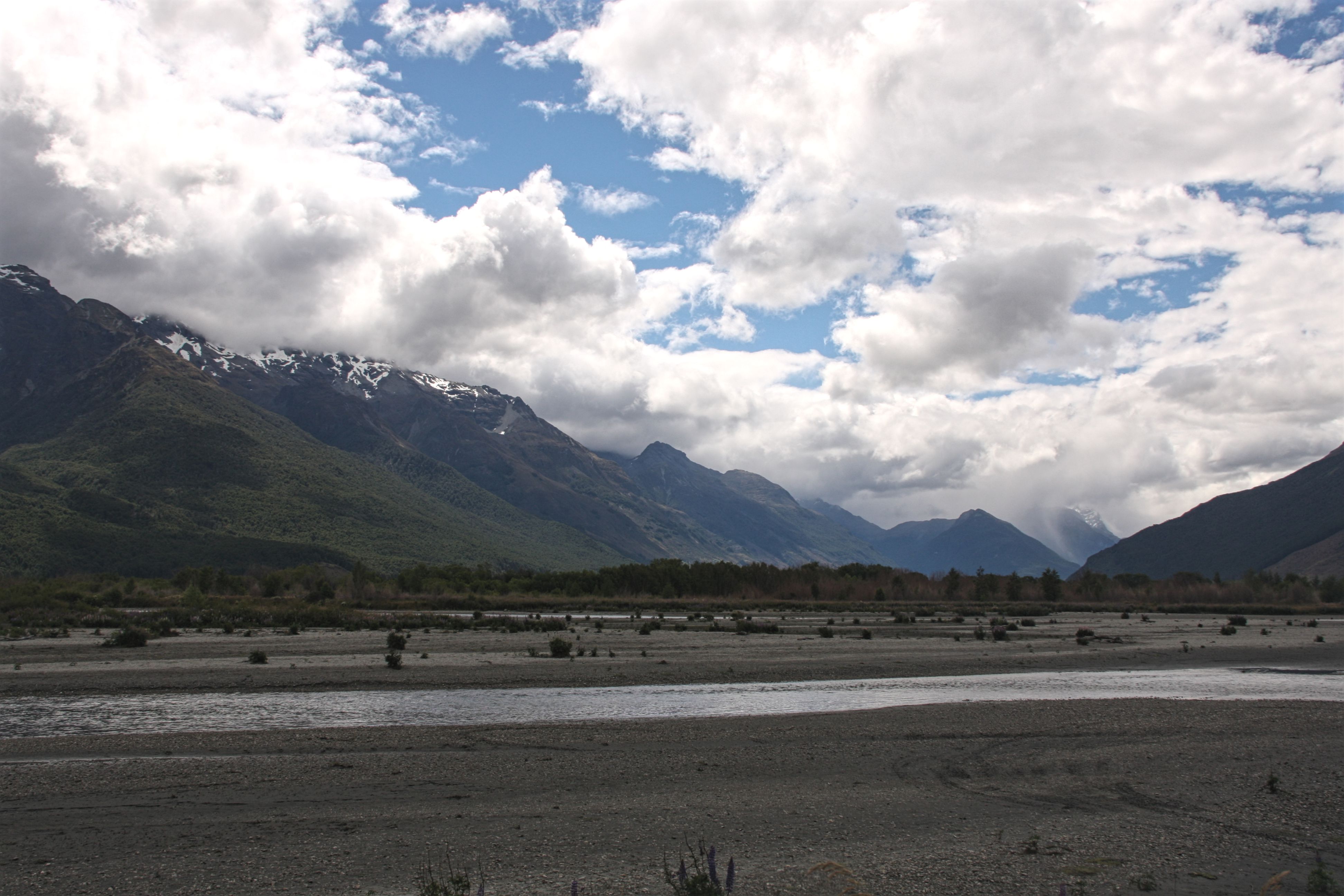 A Rees folyó mielőtt beömlik a Wakatipu-tóba