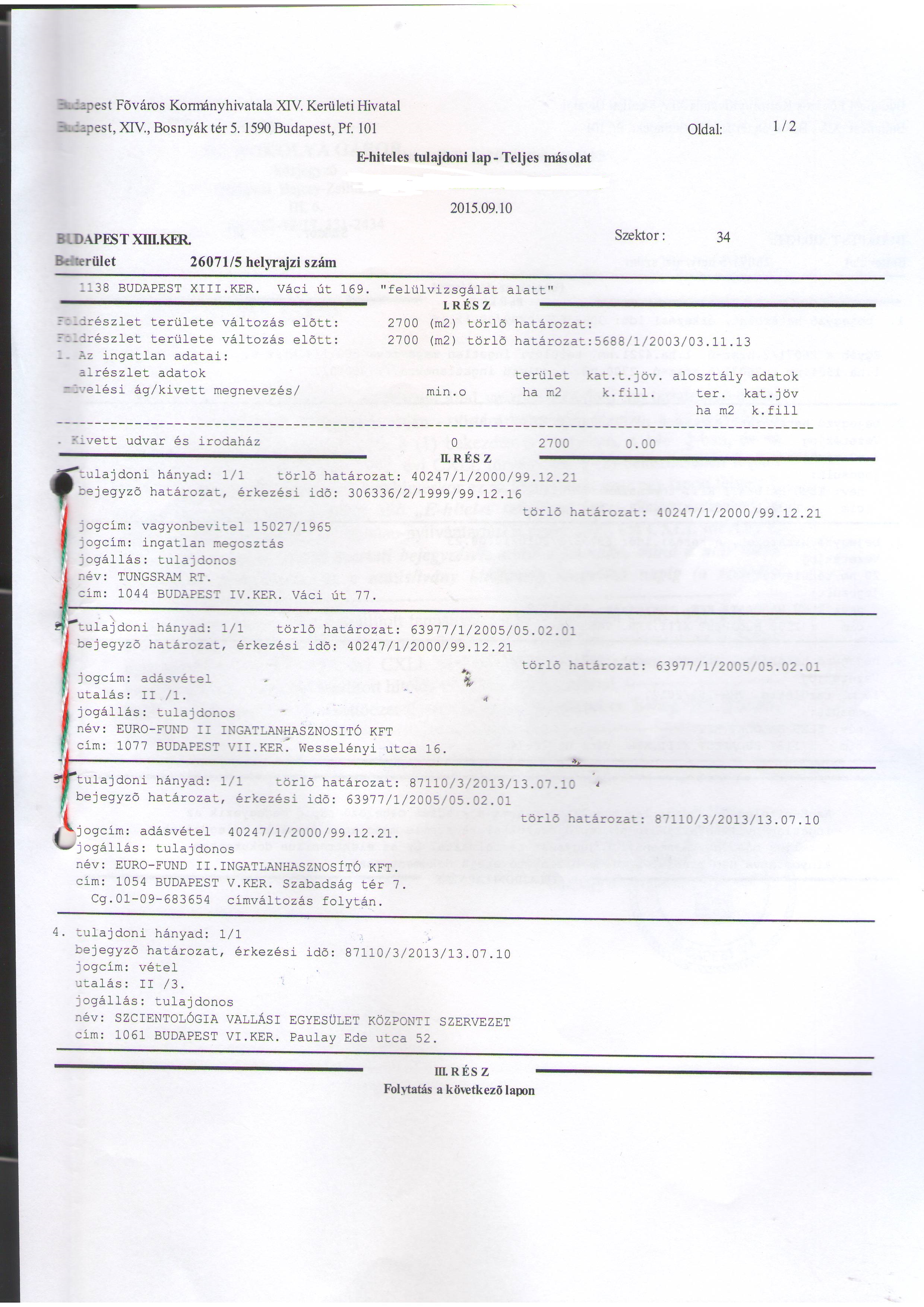 Tulajdoni lap 1/2