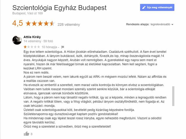 Egy tapasztalati vélemény a szcientológiáról