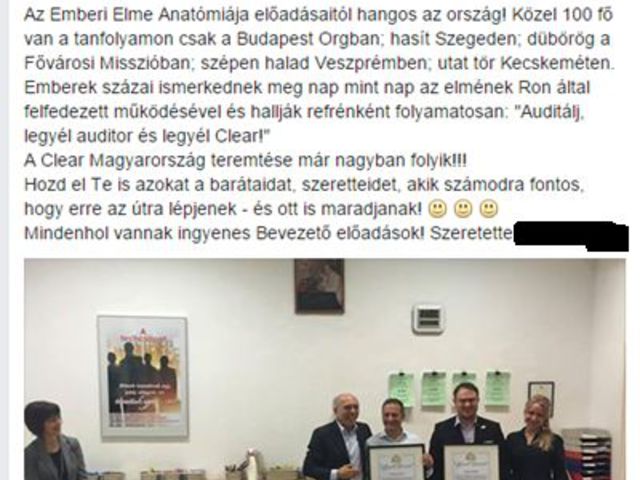 Állítólag a szcientológiától hangos az ország
