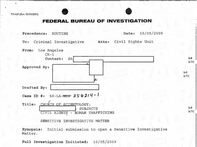Tényleg nyomozott az FBI emberkereskedelem miatt a szcientológusok házatáján