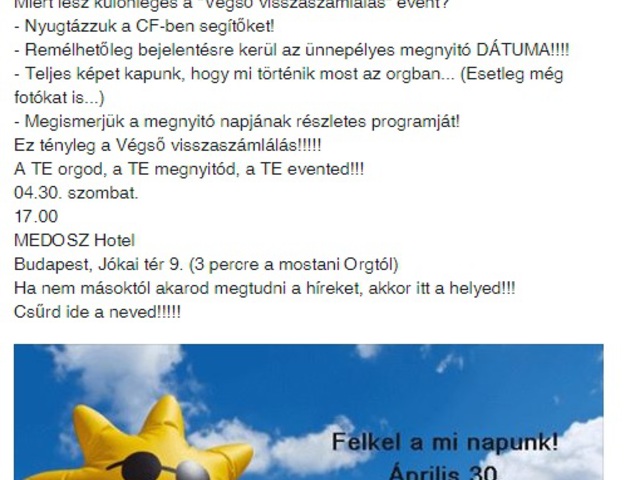 Arccal az orgépület felé