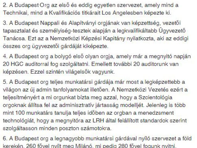 A világ legnagyobb középszintű szcientológia szervezete lesz a budapesti
