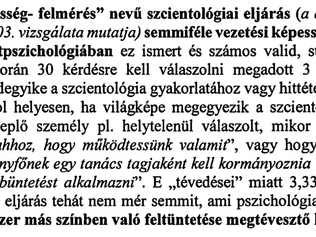 A szcientológus vezetői képesség teszt szövege