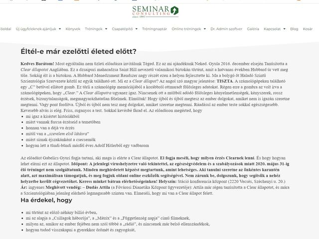 Egy példa a szcientológus üzleti tanácsadók valós tevékenységére