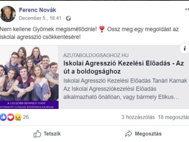 "Nektek tragédia, nekünk lehetőség."