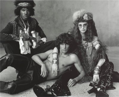 8 Cyrille Victor as Jimi Hendrix, Matt Duffie as Jim Morrison, and Karen Elson as Janis Joplin.jpg