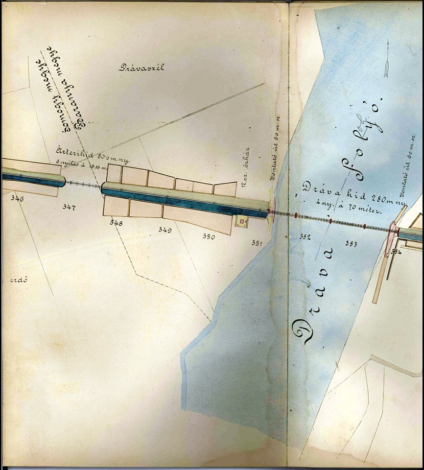 A Sztára-Zaláta vasúti térképen pontosan látható, hogy a híd pillérek után volt a megyehatár