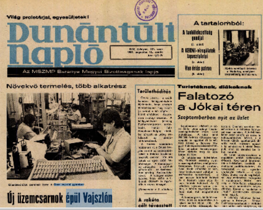 Dunántúli Napló címlap - 1987-08-12 / 221. szám