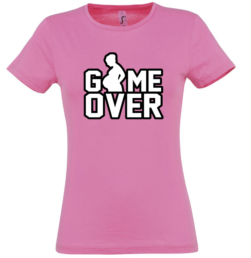 Game Over feliratos és mintás lánybúcsú póló