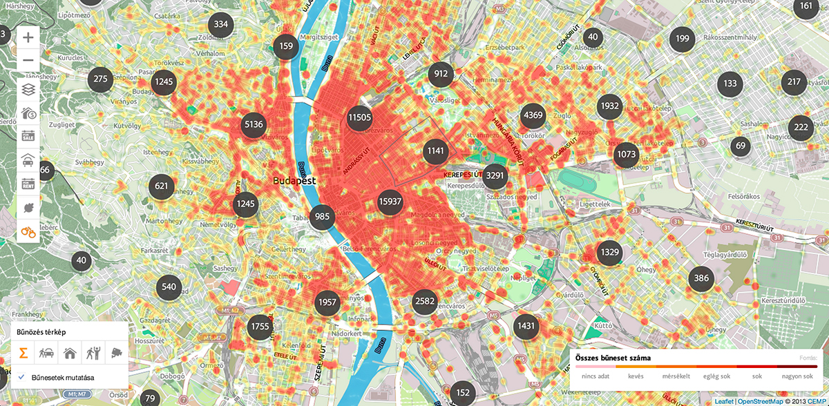 bűnügyi térkép budapest Hol a legnagyobb a bűnözés Magyarországon? – Itt a lista  bűnügyi térkép budapest