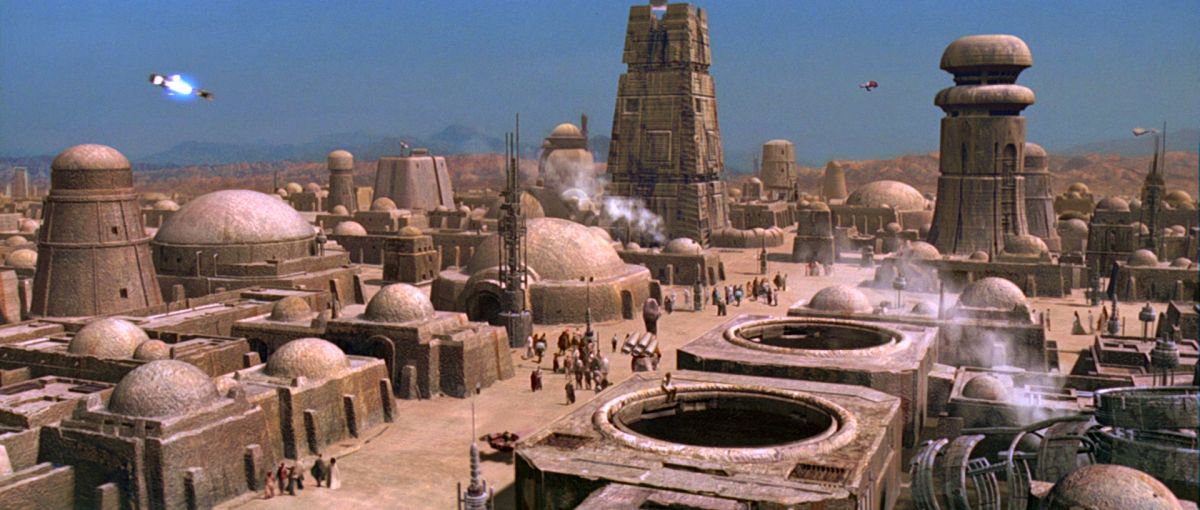 Mos Eisley űrkikötő - jelenet a Star Wars Trilógia 1997-es felújított változatából.
