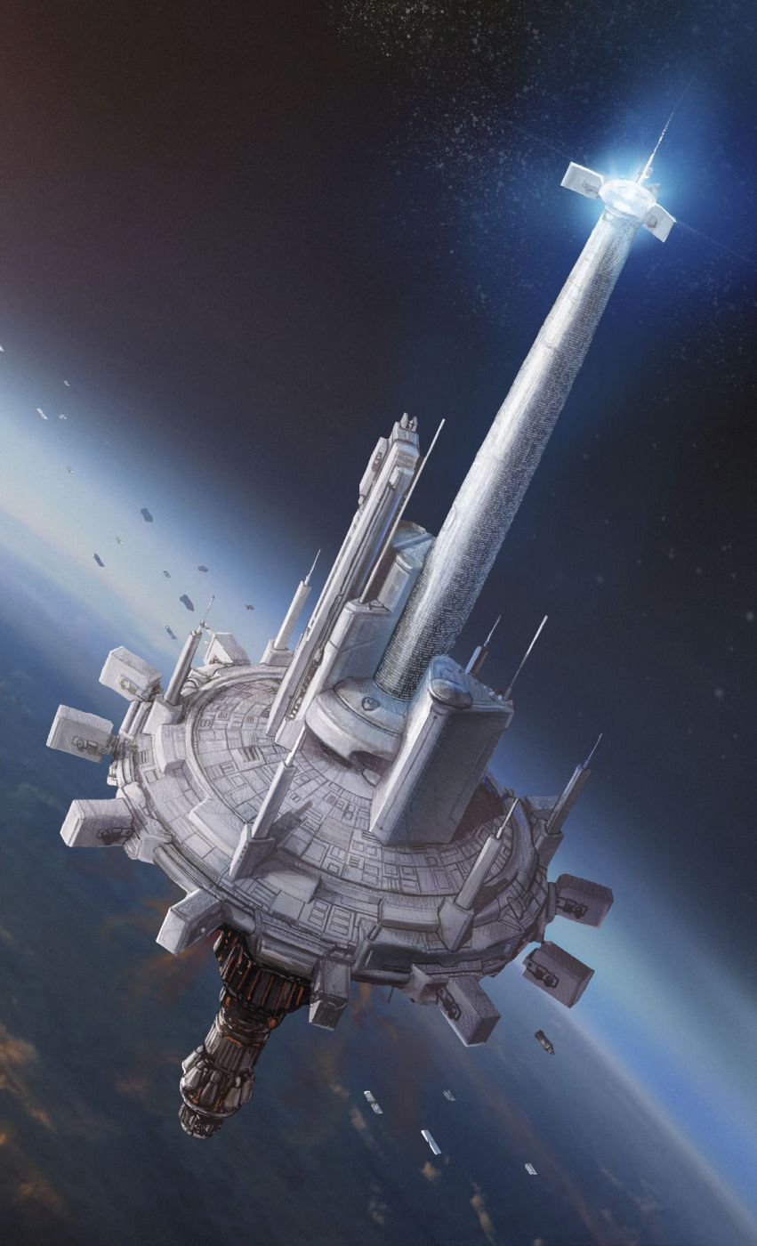 A High Republic korszakához tartozó Starlight Beacon űrállomás eredeti látványterve.