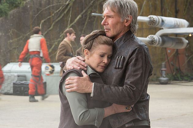 Megöregedtek. Leia (Carrie Fisher) és Han (Harrison Ford).