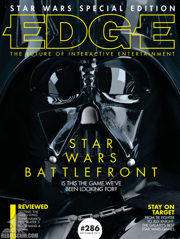 Az Edge címlapján hatalmas Darth Vader fej