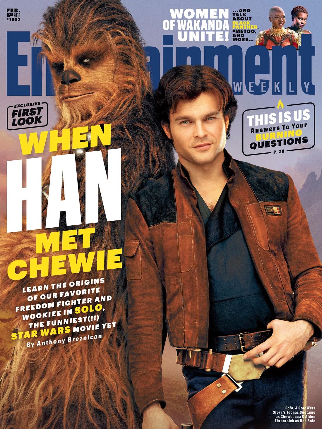 Han és Csubi az Entertainment Weekly címlapján.