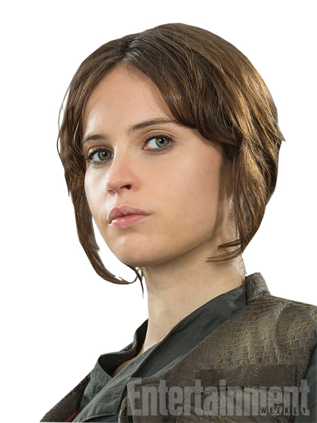 Jyn Erso (Felicity Jones) a történet központi szereplője, aki bűnözőként kezdi, de Kathleen Kennedy szavai szerint amolyan Jeanne d‘Arcká válik a történet folyamán.