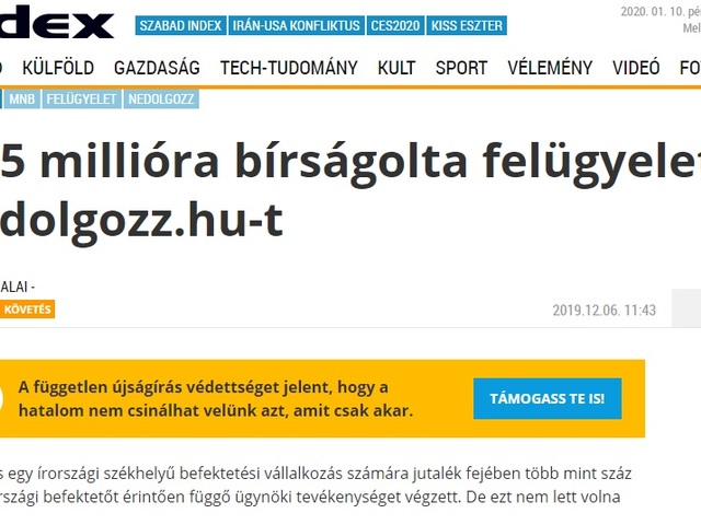 22,5 milliós bírságot kapott a Nedolgozz.hu oldal - természetesen a "hozzáértőktől"