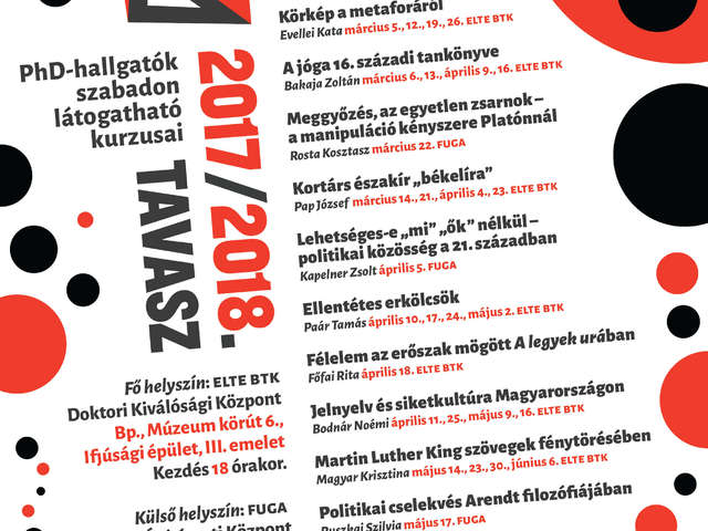 A 2017/2018. tavaszi félév plakátja