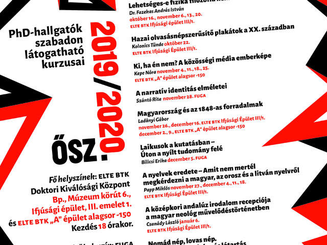 A 2019/20-as őszi félév plakátja